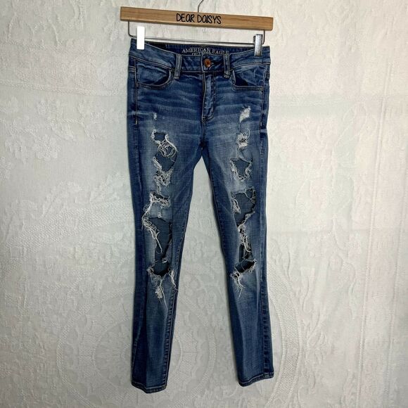 American Eagle Distressed Super Stretch Jeans - Picture 1 of 7